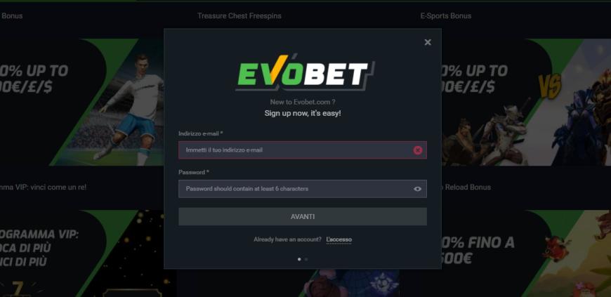 Come fare per iniziare a giocare su EvoBet